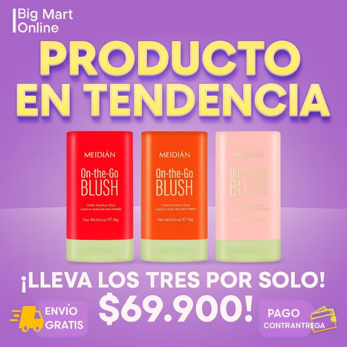 Barra Color 3 en 1 Sombra-Labial-Rubor