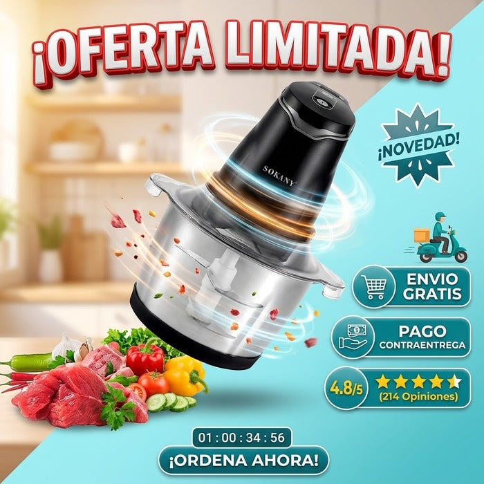 ⚡ Picador Eléctrico Inoxidable 4 en 1. 🔥 Producto en Tendencia🔥