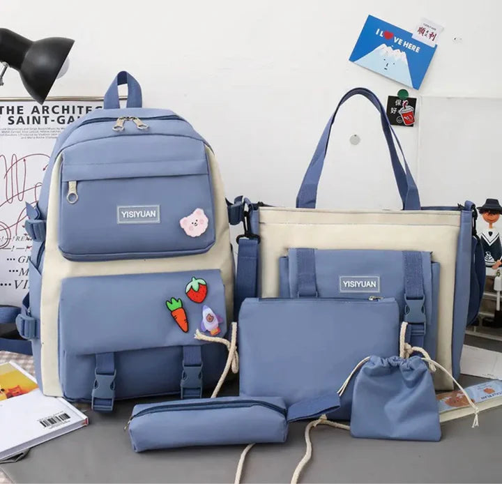 🎒 KIT COMPLETO 5 EN 1 😍✨ ¡Todo lo que necesitas en un solo combo!