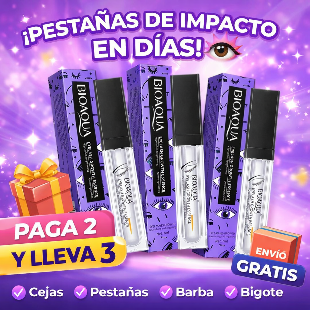 🌟 ¡LUCE PESTAÑAS MÁS LARGAS Y FUERTES! 💁‍♀️ 🎁 PROMO 3x2 SOLO HOY 💜✨