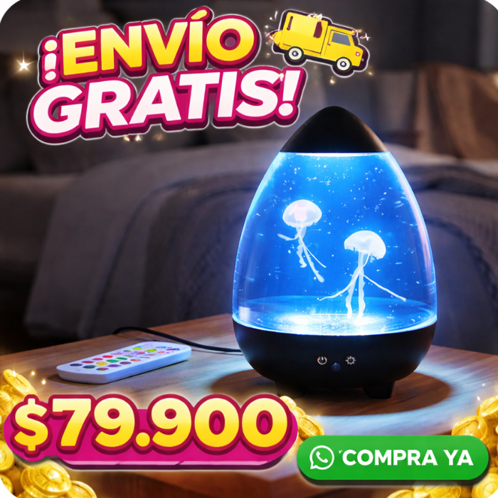 🌊🪼 LÁMPARA MÁGICA CON MEDUSAS FLOTANTES LED ✨