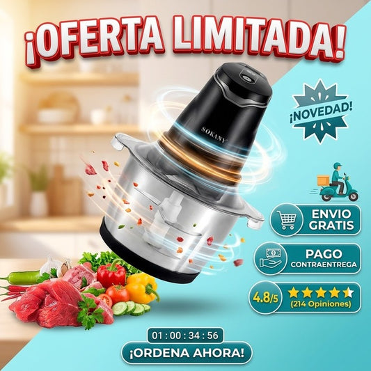 ⚡ Picador Eléctrico Inoxidable 4 en 1. 🔥 Producto en Tendencia🔥